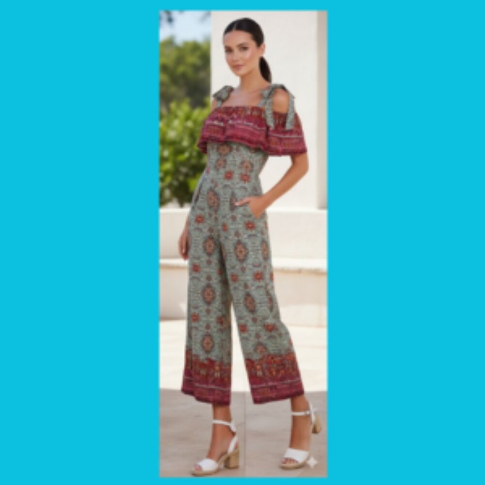 Milk & Honey Boho Jumpsuit Size Small